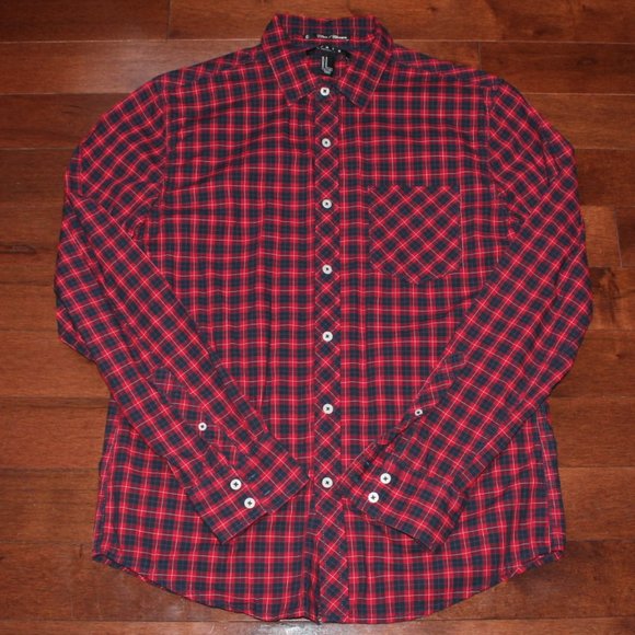 "RED WINE GELATO" plaid flannel - Picture 1 of 1
